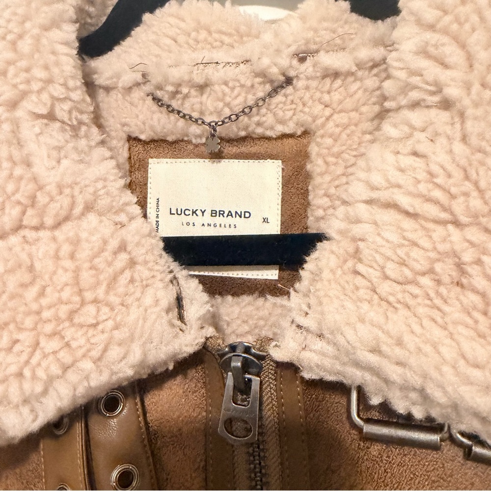 Lucky Brand Women's Faux-Shearling Zip-Front Coat NWOT SIZE XL - Picture 7 of 16